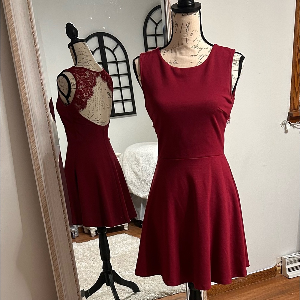 Lulus Red Mini Dress with Back Lace Detail